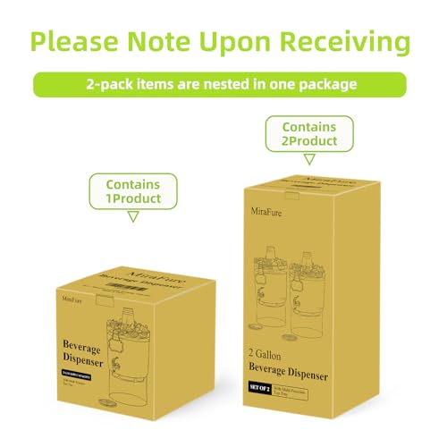 2 Gallon Beverage Dispenser for Parties 2 PACK, BPA-Free Drink Dispenser with No Drip Spigot, Juice Dispensers with Stand,...