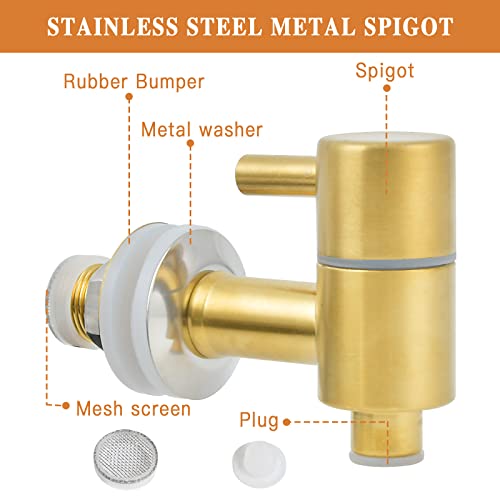 Akamino Spigot for Beverage Dispenser, Stainless Steel Lever Pour Spout Water Dispenser Replacement Faucet for Berkey and ...