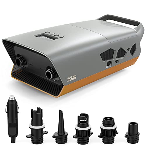 OutdoorMaster 20PSI High Pressure SUP Air Pump, The Cachalot 2 Mini Paddle Board Pump, Intelligent Dual Stage Inflation & ...