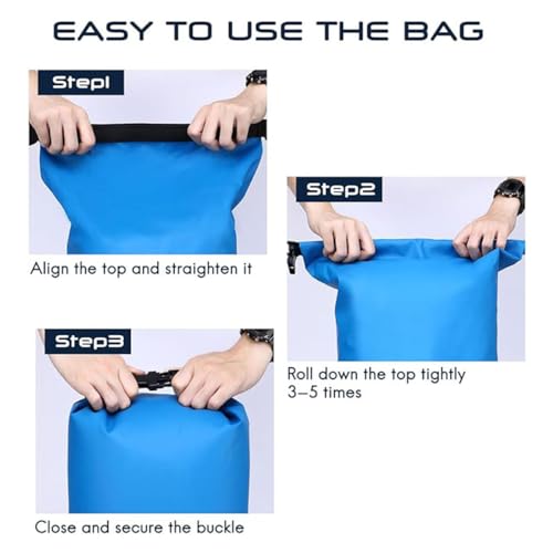Dry Bag Waterproof, 15L Roll Top Lightweight Dry Storage Bag Backpack for Travel Swimming Boating Kayaking Paddle Board Ca...