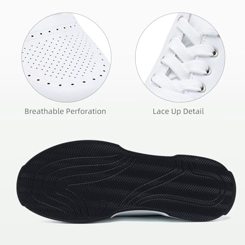 Women's Orthopedic Leather Dress Walking Shoes: Comfortable Shoes with Arch Support for Plantar Fasciitis, Casual Flat Fee...