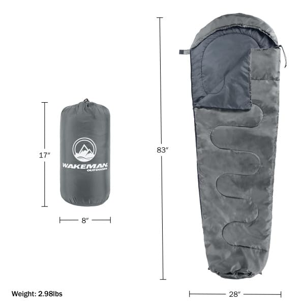 Mummy Sleeping Bag - Adult Cold Weather Sleeping Bag Rated to 25°F - Waterproof with Drawstring Hood - Camping Equipment b...