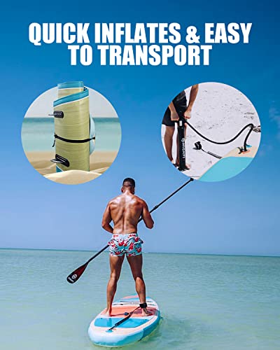 Highpi Inflatable Stand Up Paddle Board for Youth and Adults – Wide Sup with Premium Accessories, Blow Up Paddleboard for ...
