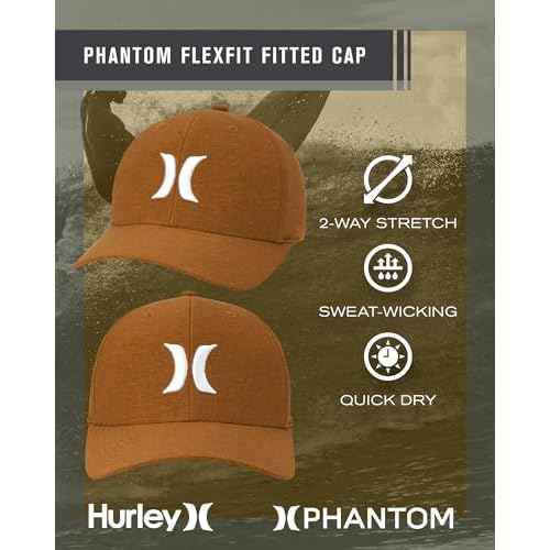 Hurley Men's Caps - Phantom Flexfit Baseball Cap - Fitted Hats for Men (S-XL)