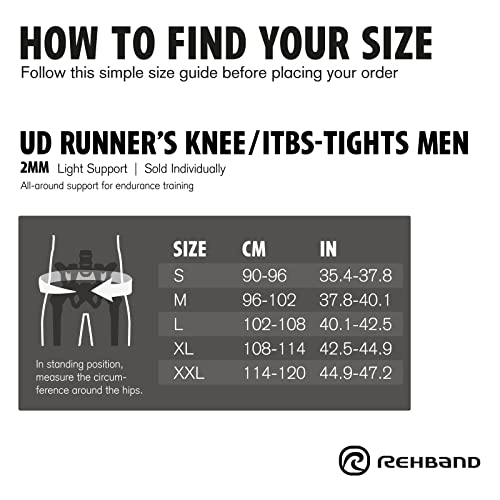 Rehband UD Runner¢¥s Knee/ITBS, Thermal Zone Tights for Men, Compression Tights for Running & Athletics