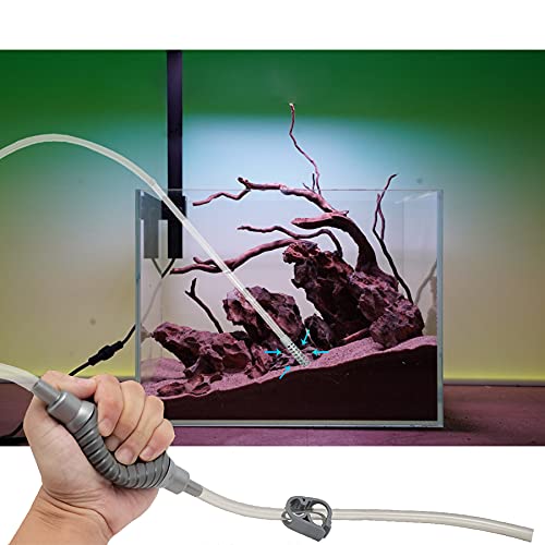 10 Gallon Fish Tank cleaner and Aquarium Water Changer Siphon with a Thinner Water Tubing. Perfect for Cleaning Small Fish...