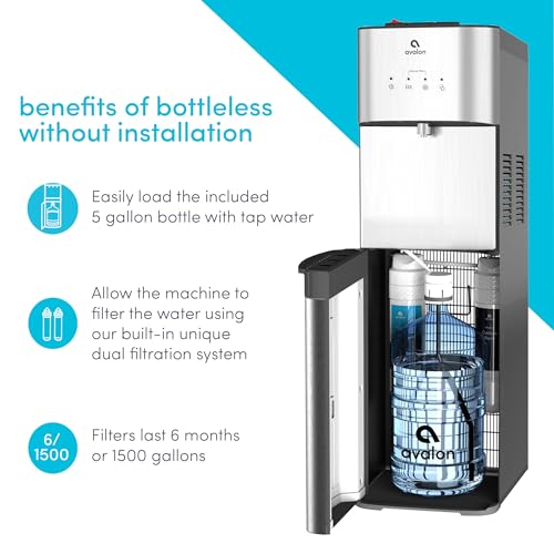 Avalon A3F Bottom Loading Water Cooler Dispenser with BioGuard-3 Temperature Settings-UL-Filtered
