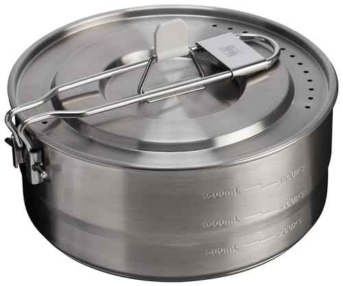 Stanley Wildfare Pro 5-Piece Stainless Steel Saucepan Cook Set | 2 qt Saucepan with Fold & Lock Handle | Cutting Board and Spoon | Camping Essentials for Your Camp Kitchen | BPA-Free