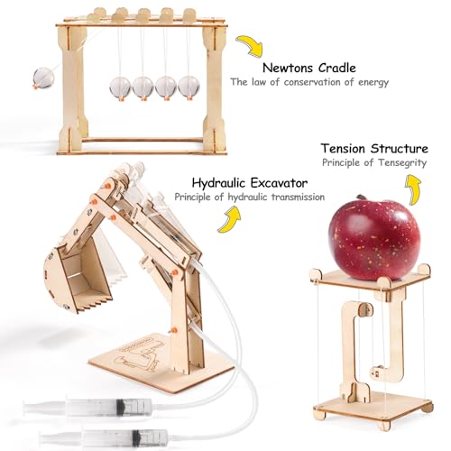 STEM Science Kits for Kids Ages 8-12 8-10, Wood Building Crafts Kits for Boys, STEM Toys for Ages 8-13 9 10 11 Year Old Gi...
