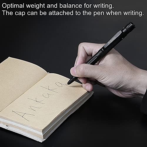 The Most Loaded 7-in-1 Tactical Pen: Solves Others Weaknesses, Self Defense Tip + Flashlight + Ballpoint + Stylus + Bottle...