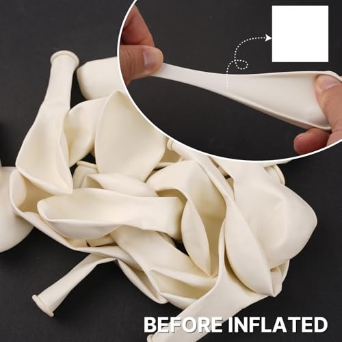 PartyWoo White Balloons 123pcs Different Sizes Pack of 18 12 10 5 Inch Matte White Latex Balloon Arch Kit Garland for Wedd...