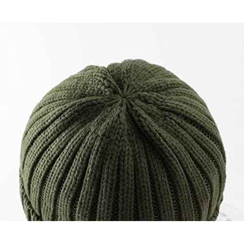 Home Prefer Mens Winter Hat Wool Fleece Lined Knit Beanie Hat Warm Stocking Caps