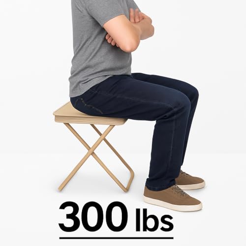 Xtlonbom Ultralight Folding Camping Stool, 1.2lbs Compact Portable Chair for Adults, 350lbs Load, Aluminum Frame with Oxfo...
