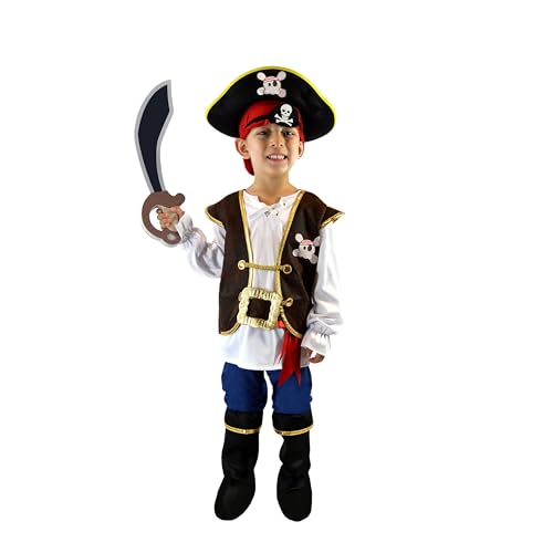 Spooktacular Creations Halloween Pirate Costume Kids, Boys Pirate Costume Set for Toddler Halloween DressUp, Themed Party