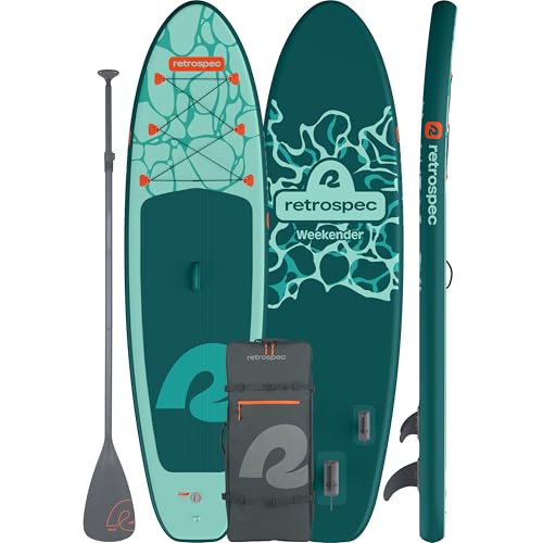 Retrospec Weekender Inflatable Stand Up Paddle Board Includes Paddle, Pump, Travel Bag and Accessories 10’6” Lightweight I...