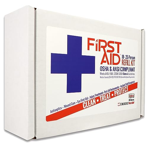 OSHA & ANSI First Aid Kit Refill/Upgrade, 25 Person, 78 Pieces, ANSI 2021 Class A for Office, Business, Home or car Boxes ...