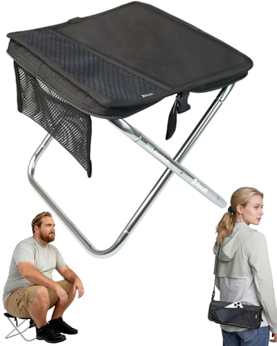 Rocalt Camping Portable Stool, 13 inch Ultralight Collapsible Stool, Ultralight Aluminum Pocket Chair for Adult, 2025 New ...