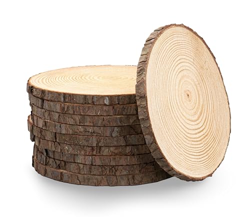 Set of (10) Medium 9-11" Wood Slices for Centerpieces! Wedding and Baby Shower centerpieces (Set of 10 Medium (9-11"))