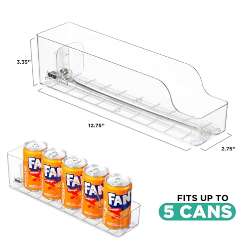 Automatic Soda Can Organizer - 2-Pack - Soda Can Dispenser for Refrigerator - Automatic Drink Holder for Fridge - Organizi...