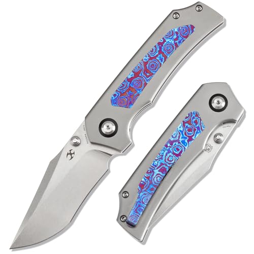 KANSEPT Fermi Pocket Folding Knives for Men Women Camping Hiking Folding Knife 3.11'' Stonewashed CPM 20CV Blade EDC Knife...
