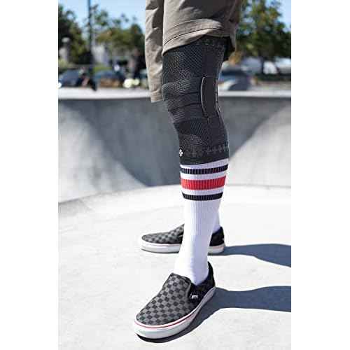 Old Bones Therapy Knee Brace with Hinges | Knitted Compression Knee Sleeve with Hinges | Perfect for Sports, Stability and Protection (Large, Black - 1 Pack)