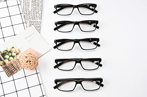 Eyekepper Vintage Reading Glasses for Men - 5 Pack Spring Hinges Classic Readers