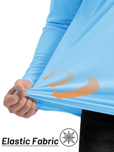 Men’s UPF 50+ Sun Protection Rash Guard 1/4 Pullover Zip Up Fishing Running T-Shirts