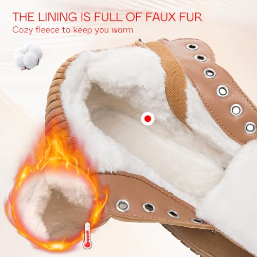 Women's Ankle Boots & Booties Waterproof Boots for Women Black Hiking Boots Women Combat Non Slip Snow Boots for Outdoor Work