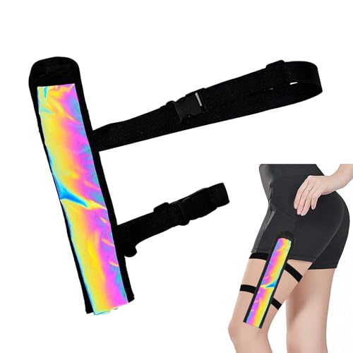 Rave Fan Holster,Large Rave Reflective Fan Hand Fan with Holster,Hand Fan Holder&Thigh Holster for Rave Essentials Shroom