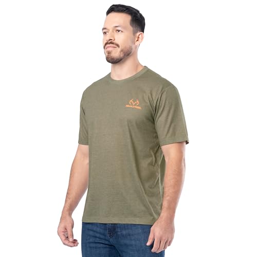 Realtree Mens Short Sleeve Graphic Performance Tee, Moisture Wicking Lightweight T-Shirt for Hunting and Outdoor Lifestyle