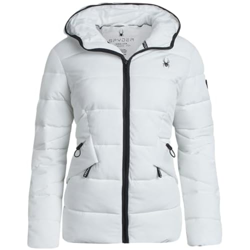 Spyder Women's Puffer Jacket - Water-Resistant Insulated Winter Coat with Cinched Waist - Womens Hooded Quilted Jacket (S-XL)