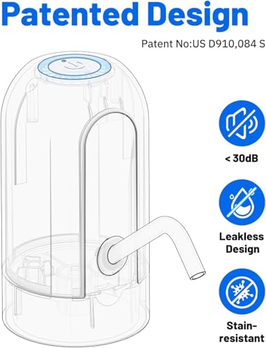 Myvision Water Dispenser for 5 Gallon Bottle,Portable USB Charging Electric Water Pump, Drinking Water Jug Pump for Home, ...