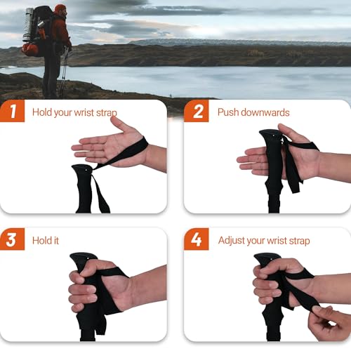 Trekking Poles Collapsible Hiking Poles - Trekking Sticks with Quick Lock System Lightweight for Hiking, Camping