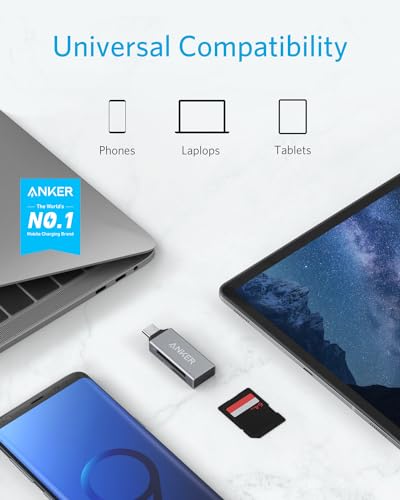 Anker SD Card Reader, 2-in-1 USB C Memory Card Reader for Digital Camera SD Card Viewer with Dual Slot for SDXC, SDHC, SD,...