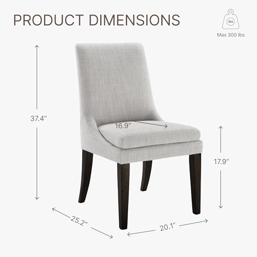 KISLOT Upholstered Dining Chairs Modern Sidechair Performance Fabric High Back Armlesschair for Diningroom Kitchen,Linen,Set of 2(1 Box)