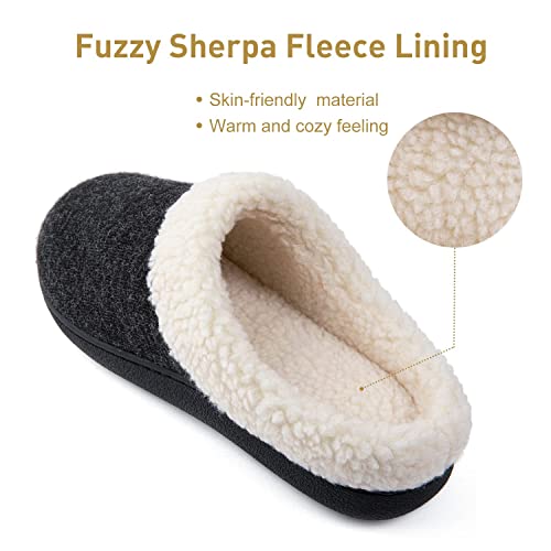 Wishcotton Women's Lamb-rub Sherpa House Slippers Memory Foam Indoor Outdoor
