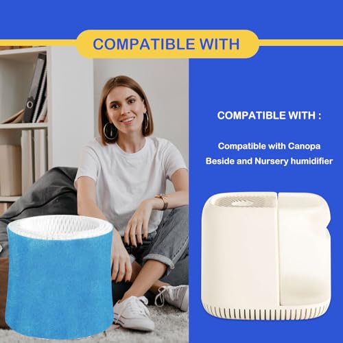 Roninby Humidifier Wicking Filter Replacement 2.0 Compatible with Canopy Bedside and Nursery Humidifier 2.0, Wood Pulp & P...