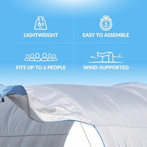 OUTELY Beach Shade, The Classic Wind-Supported Beach Canopy with UPF 50+ Protection, 7.5ft Tall, Portable & Easy Setup for...