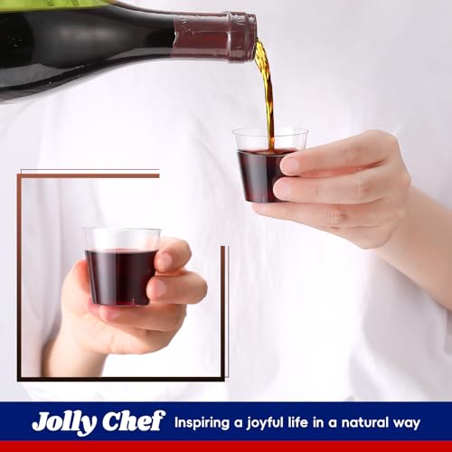 JOLLY CHEF 1000 Pack Plastic Shot Glasses,1 oz Disposable Cups 1 Ounce Tasting Cups Ideal for Whiskey, Wine Tasting,Food S...