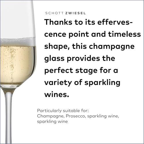 SCHOTT ZWIESEL Tulip Champagne Glass (Set of 4), Champagne Glasses with Effervescent Point, Dishwasher-Safe Tritan Crystal...