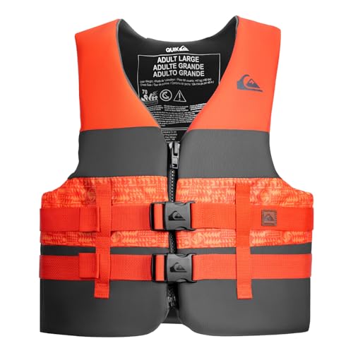 QUIKSILVER Men's Life Jacket, USCG Approved Type III PFD, Lightweight EPE Foam Life Vest, with Quick-Release Buckles and D...