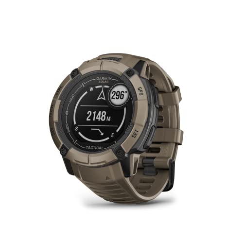 Garmin Instinct 2X Solar - Tactical Edition, Rugged GPS Smartwatch, Built-in Flashlight, Ballistics Calculator, Solar Char...