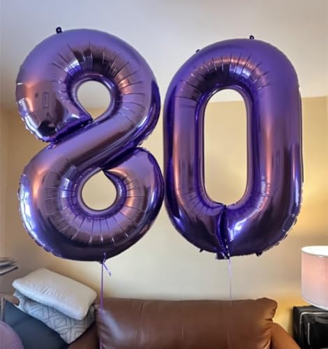 Numbers Balloon 3, 40 Inch Large Purple Balloon for Three Year Old Birthday Decor, 3 13 30 31 Birthday Party Decorations f...