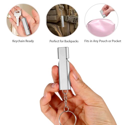 Premium Extra Loud Whistles for Camping Hiking Hunting Outdoors Sports and Emergency Situations, Sturdy but Light Aluminiu...