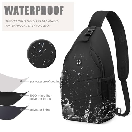 Pritent Crossbody Bags for Women Men Trendy Sling Bag Backpack Casual Chest Bag with Convertible Shoulder Strap