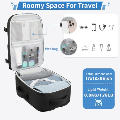 ZOMFELT Travel Backpack for Women Men, Carry on Backpack, TSA 15.6 inch Laptop Backpack Flight Approved, Personal Item Tra...