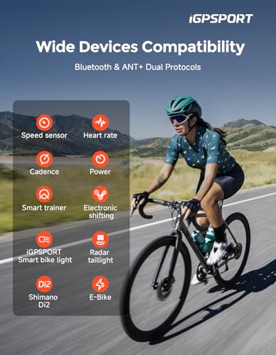 iGPSPORT BSC300T Wireless Bike Computer GPS, Touchscreen Offline MAP Navigation Off Course Warning Compatible with Insta 3...