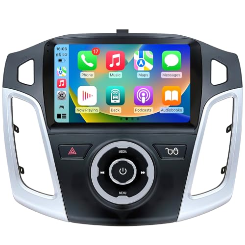 Car Radio Stereo for Ford Focus 2012-2018: 9 Inch Touch Screen Head Unit Replacement with Wireless Carplay Android Auto GP...