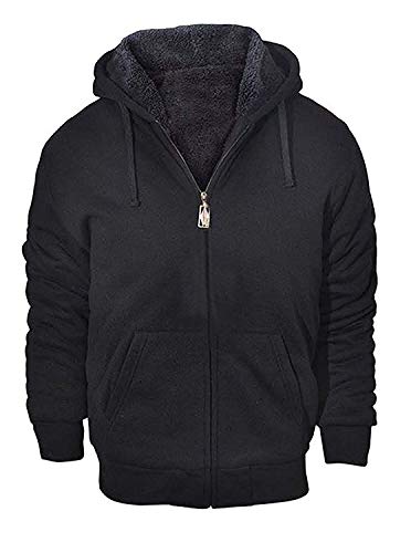 GEEK LIGHTING Hoodies for Men Heavyweight Fleece Sweatshirt - Full Zip Up Thick Sherpa Lined