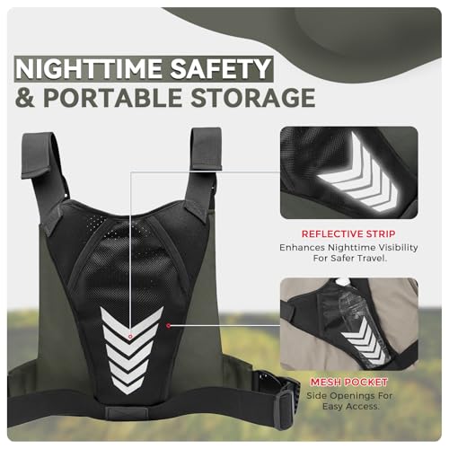 Criuage Outdoor Chest Bag for Men, Lightweight Running Vest with Water Bottle Pocket, EDC Chest Pack for Hiking, Cycling